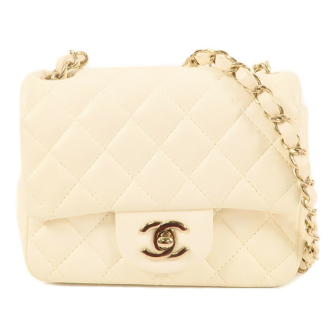 CHANEL 羊皮皮革Mini Flap金扣鏈帶肩背袋