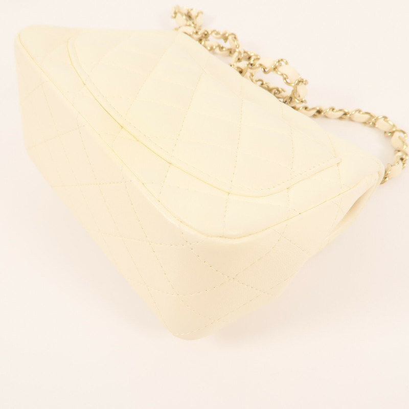 CHANEL 羊皮皮革Mini Flap金扣鏈帶肩背袋-6