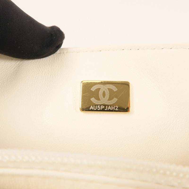 CHANEL 羊皮皮革Mini Flap金扣鏈帶肩背袋-12
