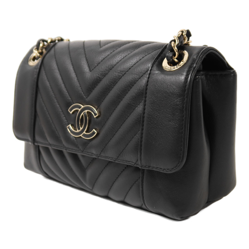 CHANEL 牛皮皮革Shoulder Bag金扣鏈帶肩背袋-2