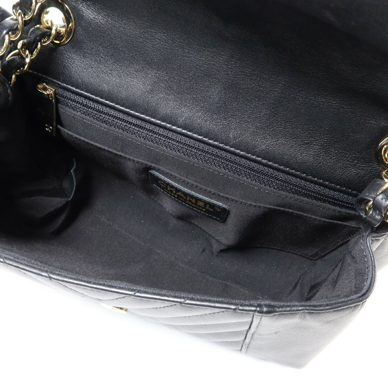 CHANEL 牛皮皮革Shoulder Bag金扣鏈帶肩背袋-4