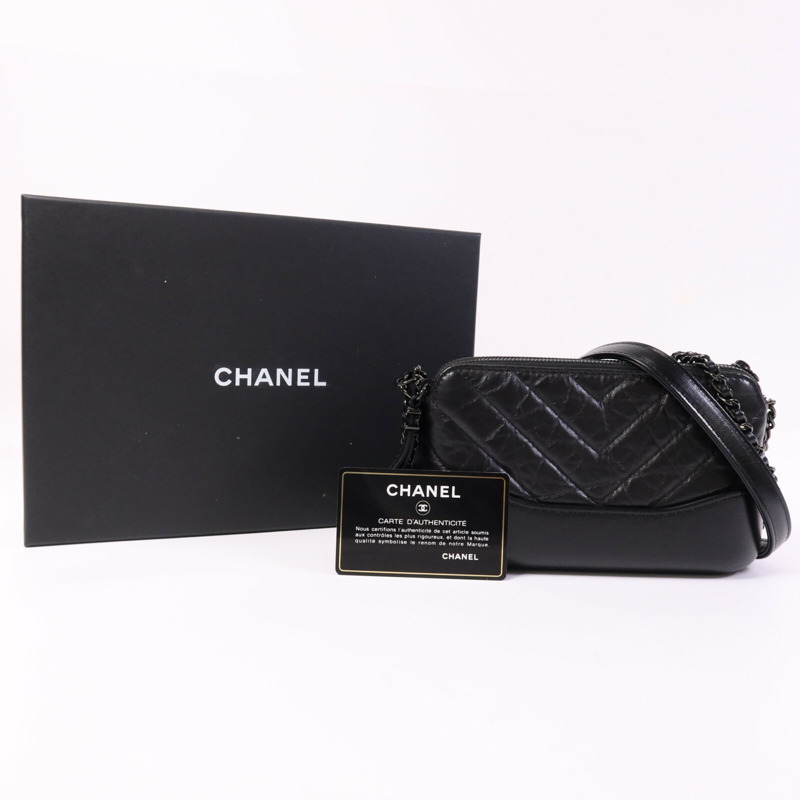 CHANEL 羊皮皮革Gabrielle Wallet On Chain鏈帶肩背袋-9