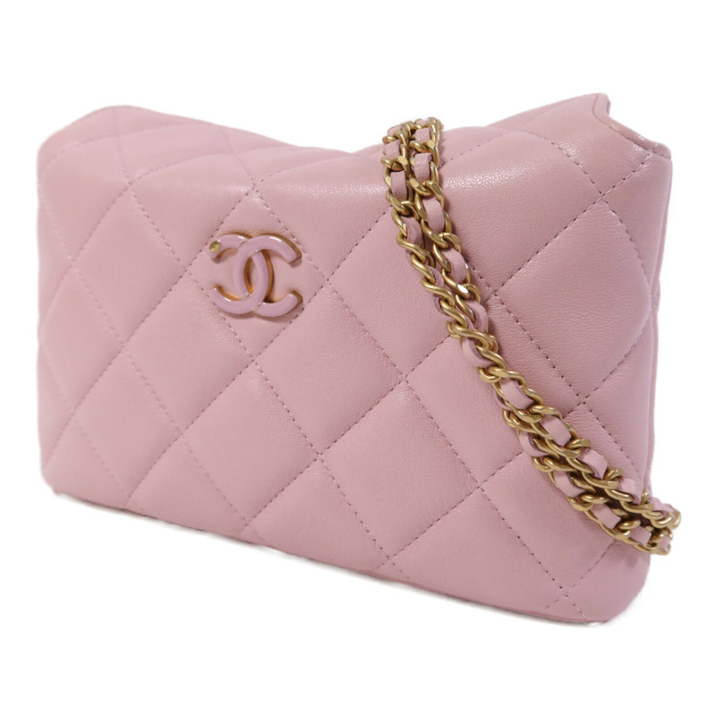 CHANEL 羊皮皮革Shoulder Bag金扣鏈帶肩背袋-2