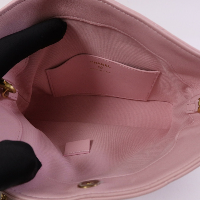 CHANEL 羊皮皮革Shoulder Bag金扣鏈帶肩背袋-4