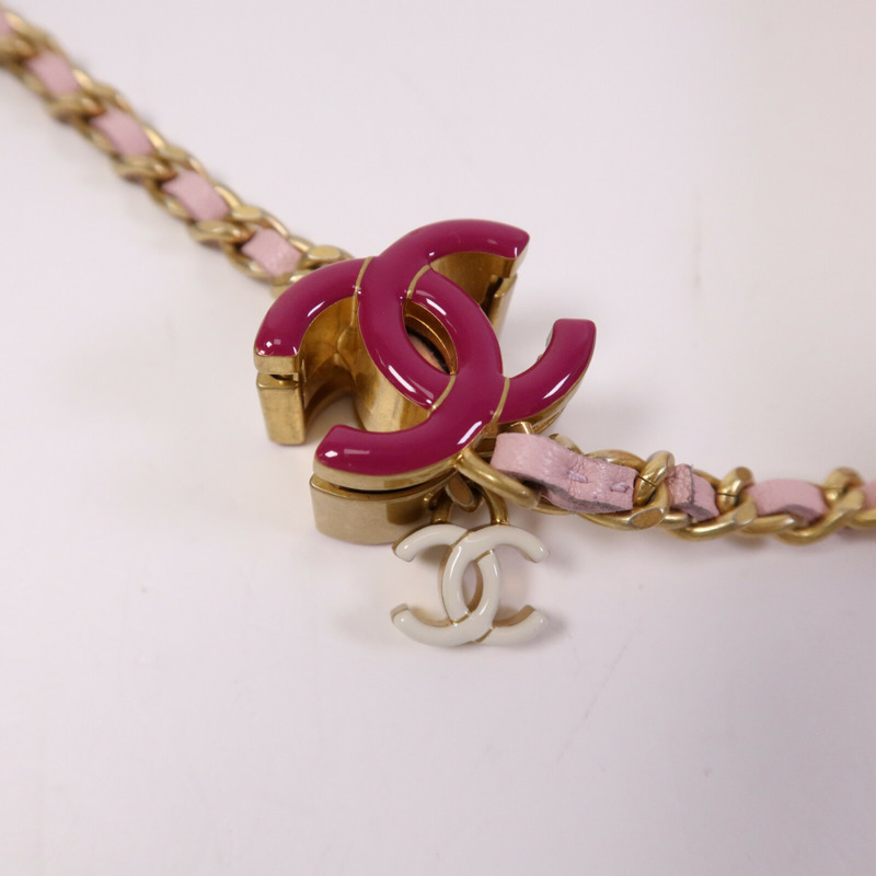CHANEL 羊皮皮革Shoulder Bag金扣鏈帶肩背袋-7