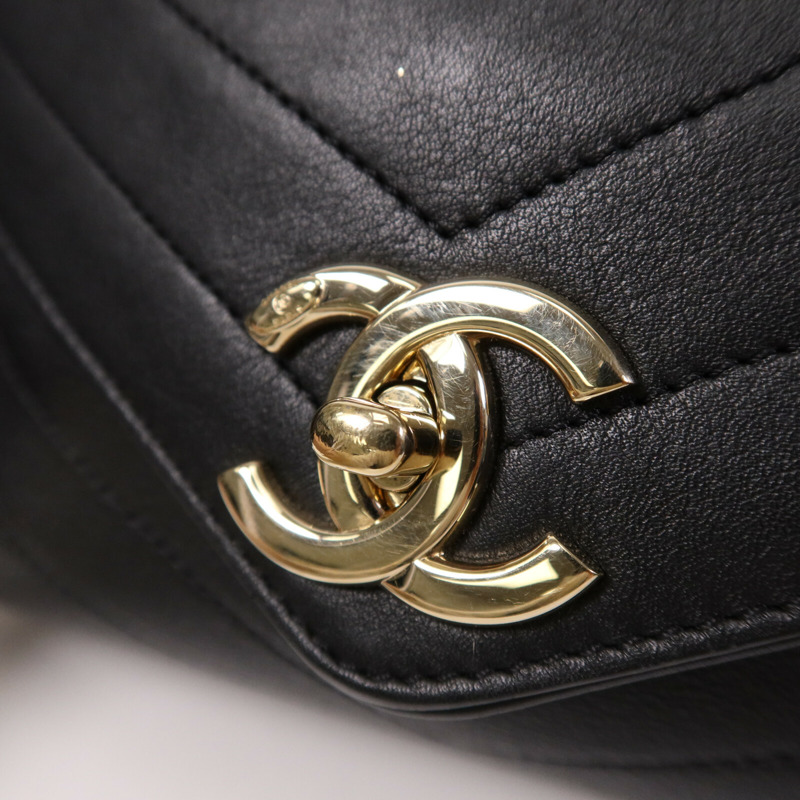 CHANEL 牛皮皮革Shoulder Bag金扣鏈帶手挽肩背兩用袋-6