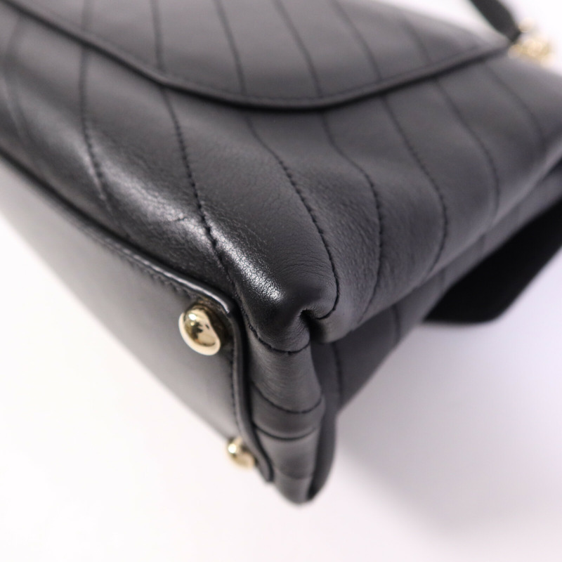 CHANEL 牛皮皮革Shoulder Bag金扣鏈帶手挽肩背兩用袋-12