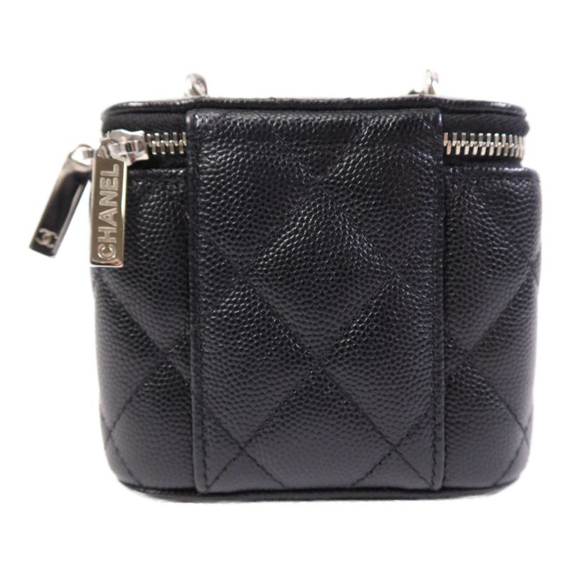 CHANEL 牛皮皮革Mini Vanity銀扣鏈帶肩背袋-2