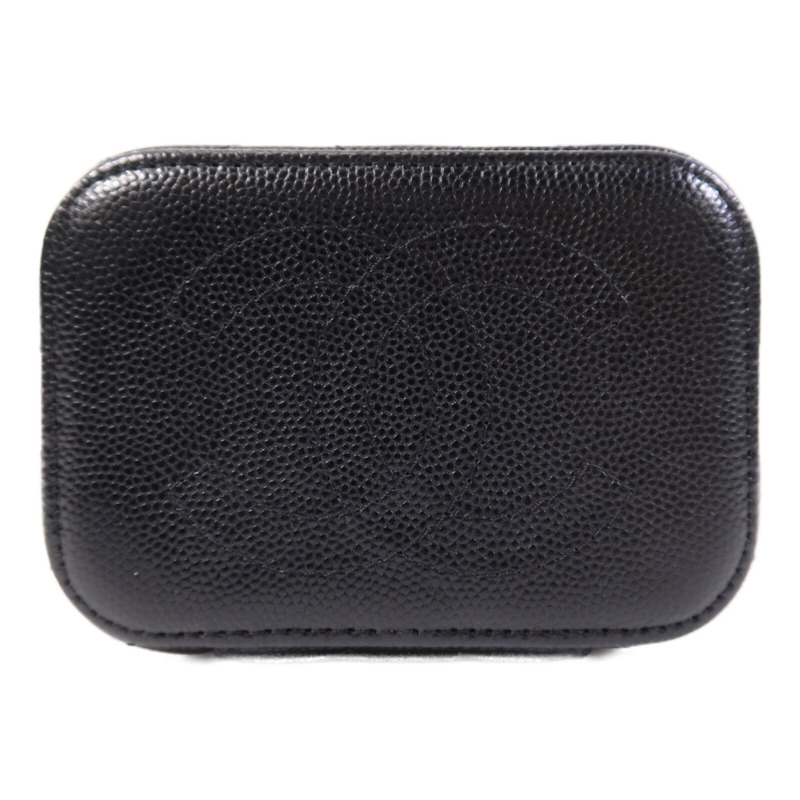 CHANEL 牛皮皮革Mini Vanity銀扣鏈帶肩背袋-3