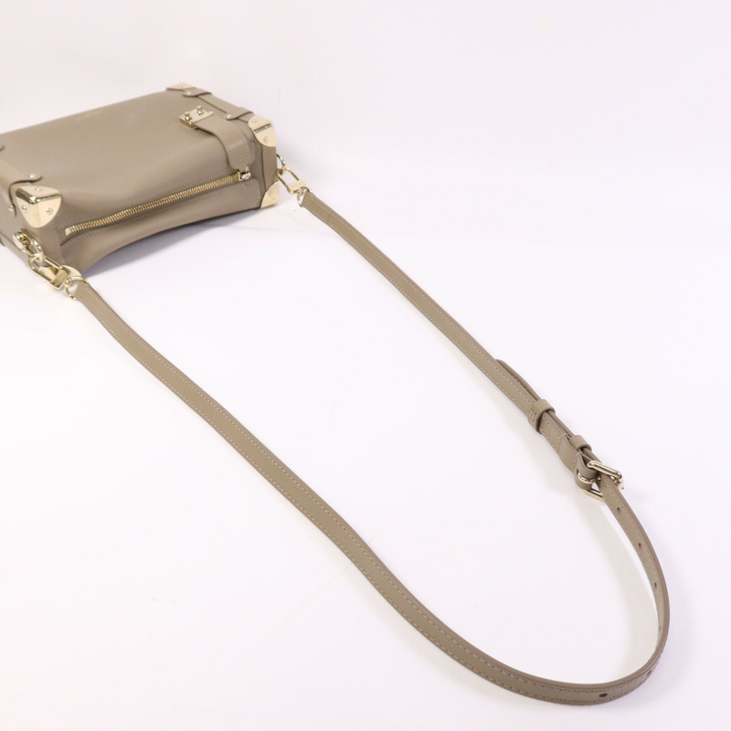 LOUIS VUITTON 牛皮皮革Side Trunk MM金扣肩背袋-7