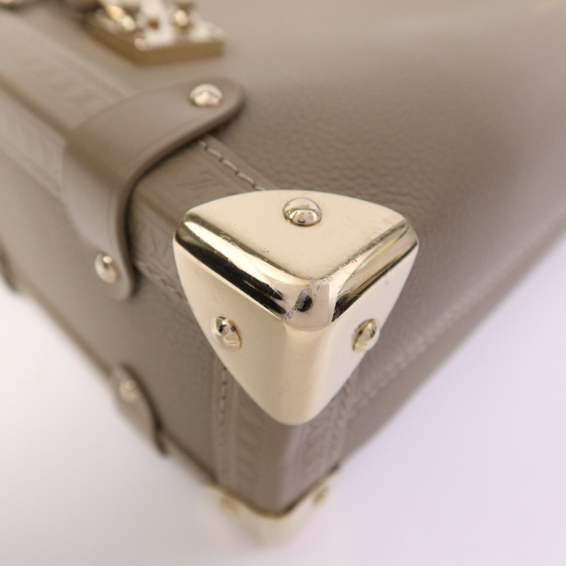 LOUIS VUITTON 牛皮皮革Side Trunk MM金扣肩背袋-9