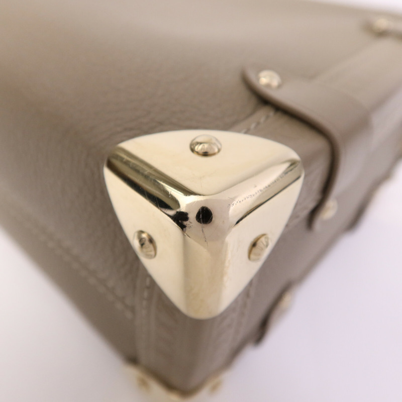 LOUIS VUITTON 牛皮皮革Side Trunk MM金扣肩背袋-10