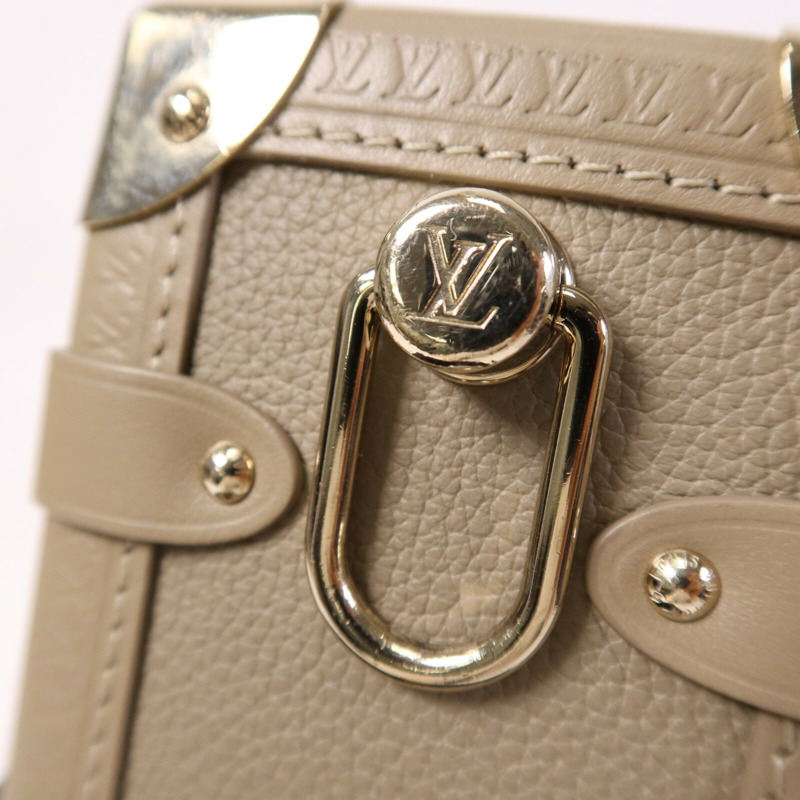 LOUIS VUITTON 牛皮皮革Side Trunk MM金扣肩背袋-12