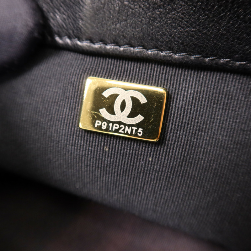 CHANEL 牛皮皮革Chain Shoulder Bag金扣手挽肩背兩用袋-7