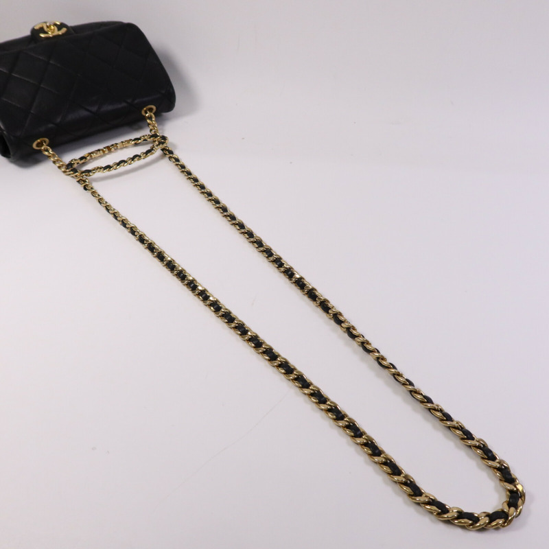 CHANEL 牛皮皮革Chain Shoulder Bag金扣手挽肩背兩用袋-8