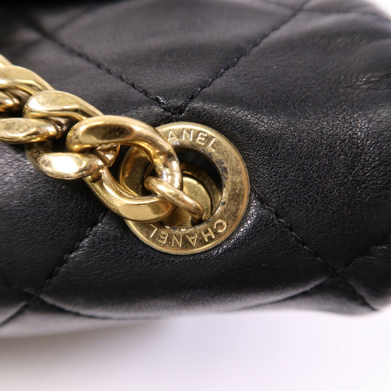 CHANEL 牛皮皮革Chain Shoulder Bag金扣手挽肩背兩用袋-14
