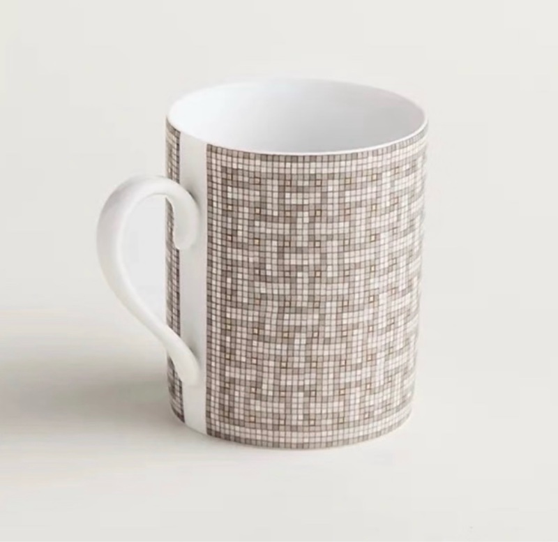 Hermès 銀色馬賽克水杯 咖啡杯 mug-0