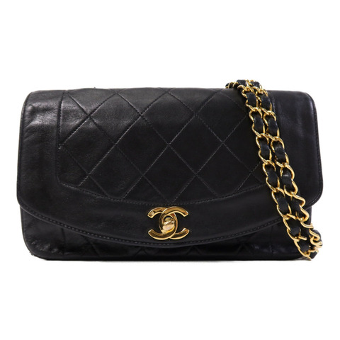 CHANEL 羊皮皮革Diana Bag金扣鏈帶肩背袋