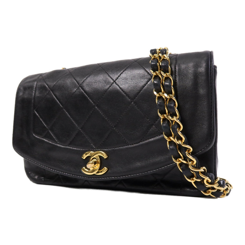CHANEL 羊皮皮革Diana Bag金扣鏈帶肩背袋-2