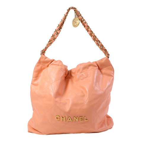 CHANEL 牛皮皮革22 Medium金扣鏈帶肩背袋
