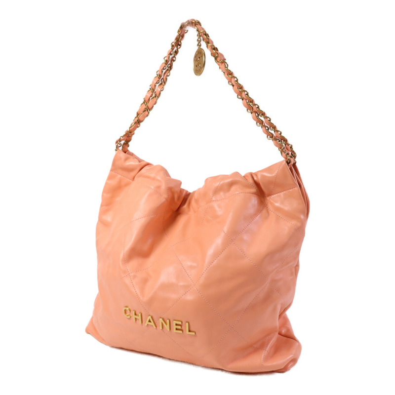 CHANEL 牛皮皮革22 Medium金扣鏈帶肩背袋-2