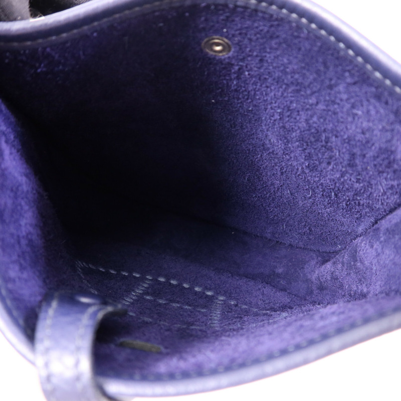HERMES Clemence皮革Evelyne TPM銀扣肩背袋Bleu Encre-4