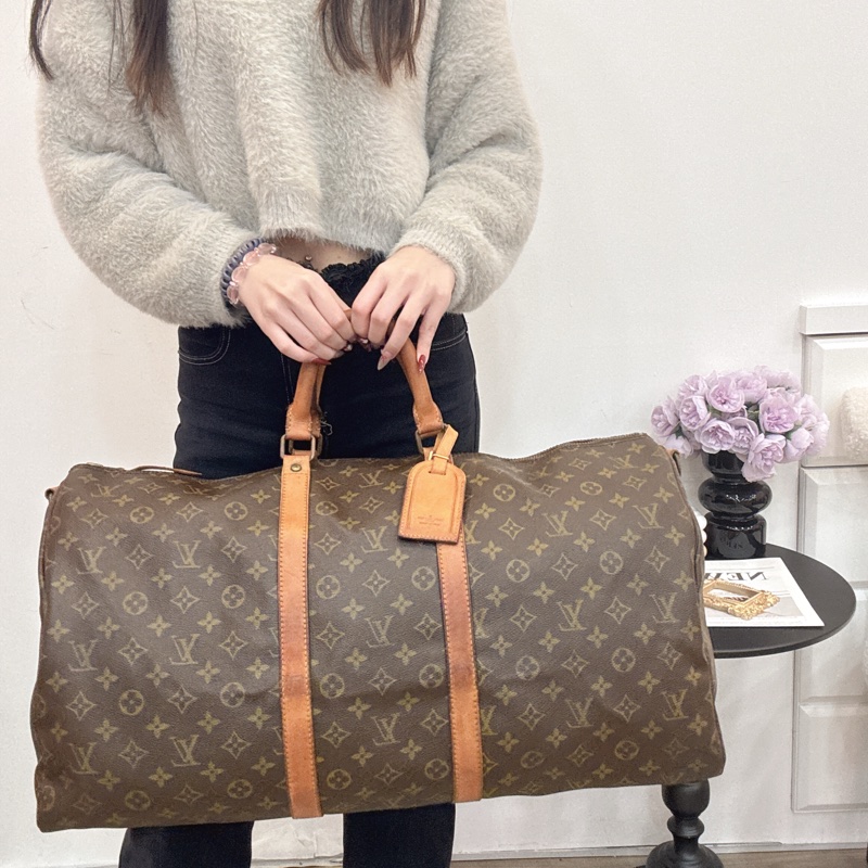 Louis Vuitton Keepall 50旅行袋 vintage 中古 二手 手提 斜背-3
