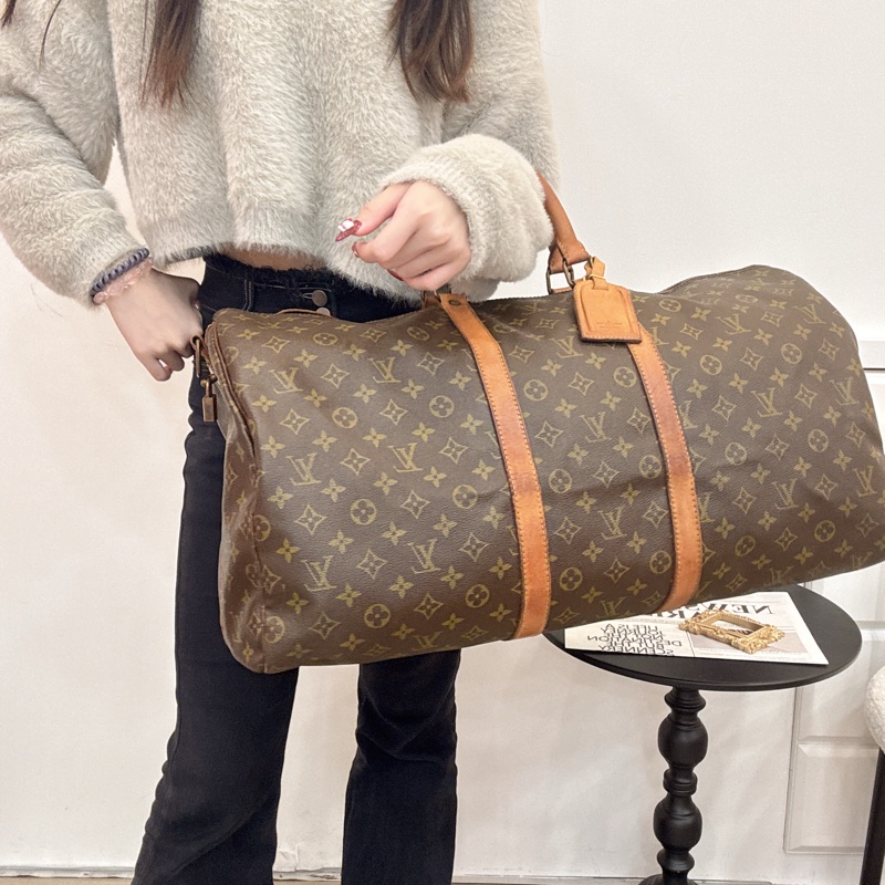 Louis Vuitton Keepall 50旅行袋 vintage 中古 二手 手提 斜背-4