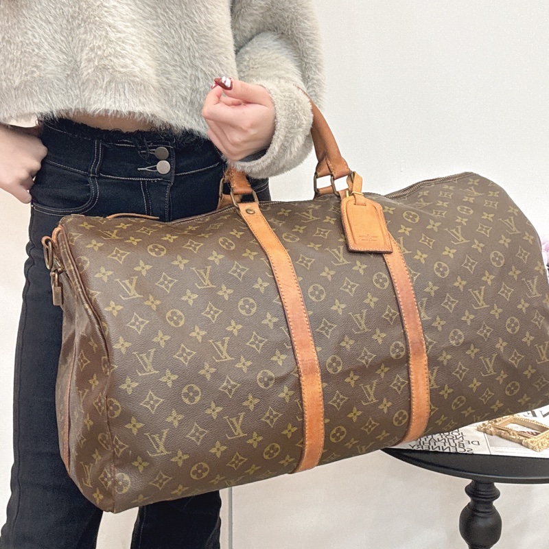 Louis Vuitton Keepall 50旅行袋 vintage 中古 二手 手提 斜背-5