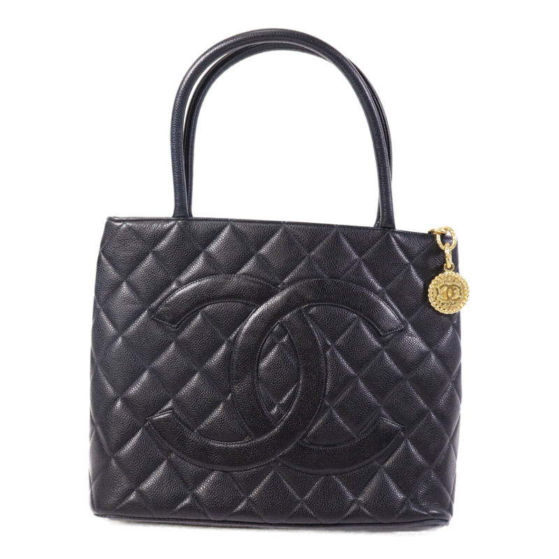 CHANEL 牛皮皮革Vintage Tote Bag金扣手挽袋-0