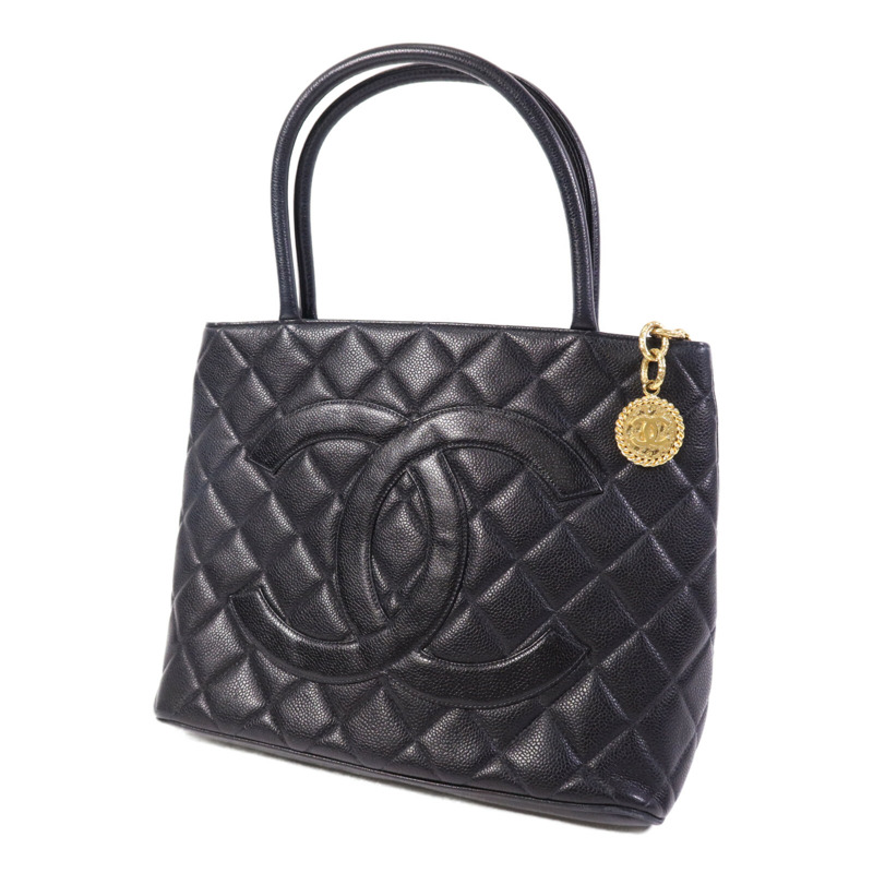 CHANEL 牛皮皮革Vintage Tote Bag金扣手挽袋-2