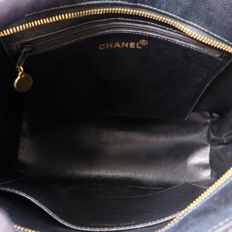 CHANEL 牛皮皮革Vintage Tote Bag金扣手挽袋-4