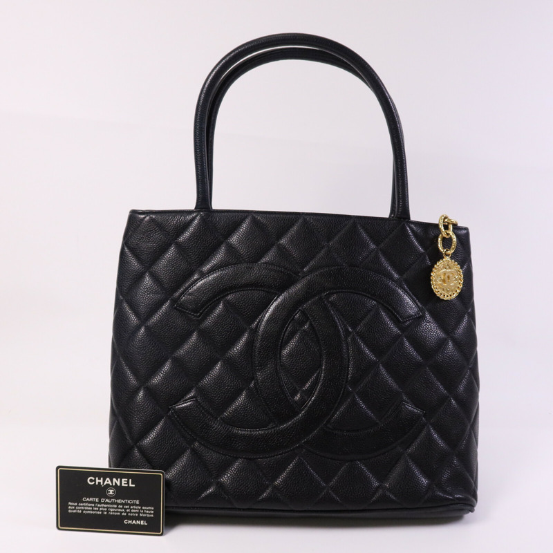 CHANEL 牛皮皮革Vintage Tote Bag金扣手挽袋-9