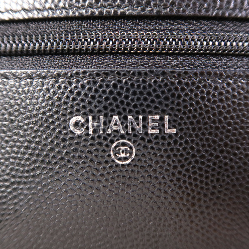 CHANEL 牛皮皮革WOC Wallet On Chain銀扣鏈帶肩背袋-5