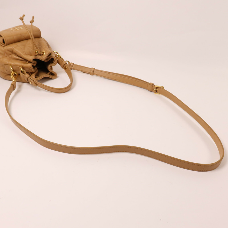 Dior 牛皮皮革Nano Caro Bucket Bag金扣手挽肩背兩用袋-7