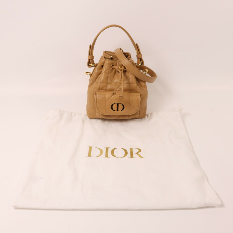 Dior 牛皮皮革Nano Caro Bucket Bag金扣手挽肩背兩用袋-8