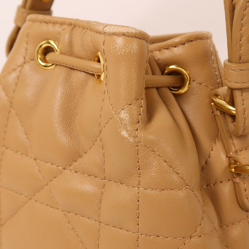 Dior 牛皮皮革Nano Caro Bucket Bag金扣手挽肩背兩用袋-15