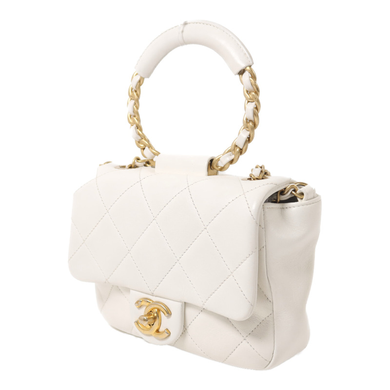 CHANEL 羊皮皮革In The Loop金扣鏈帶手挽肩背兩用袋-2