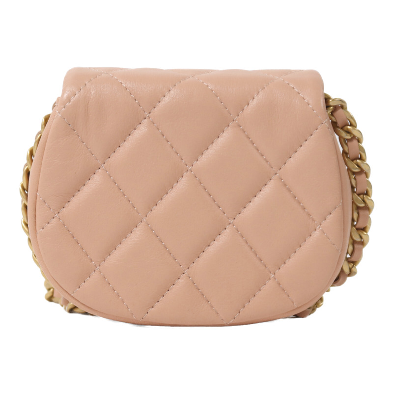 CHANEL 羊皮皮革Chain Shoulder金扣鏈帶肩背袋-1