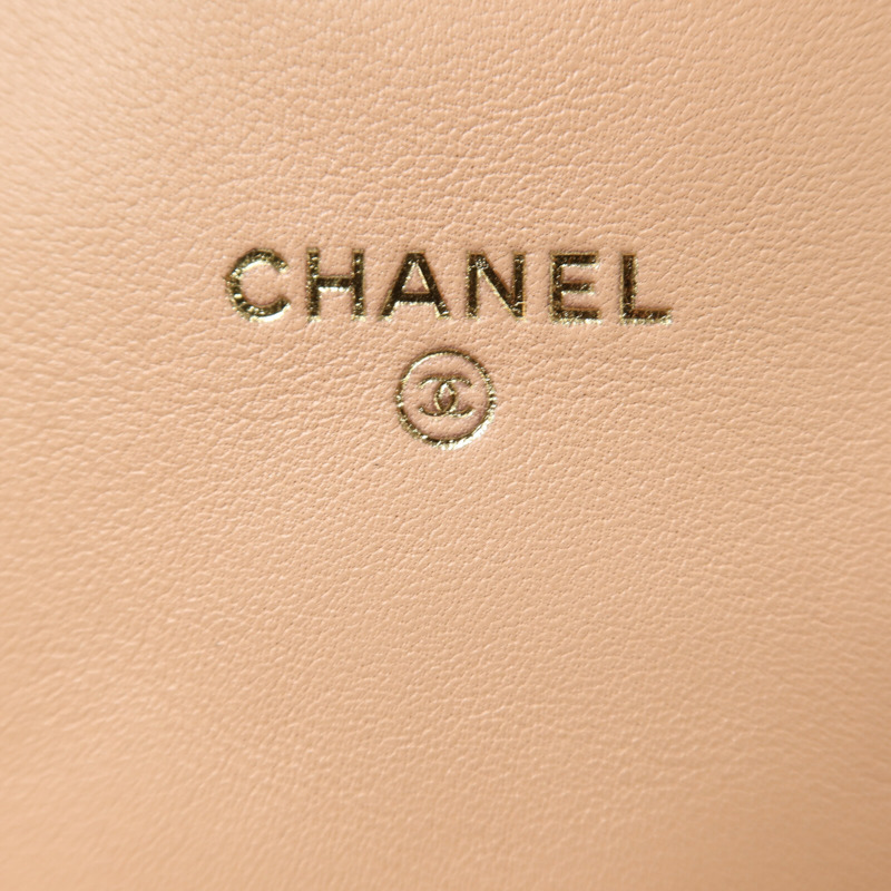 CHANEL 羊皮皮革Chain Shoulder金扣鏈帶肩背袋-5