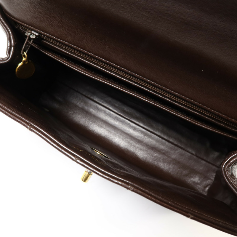 CHANEL 羊皮皮革Vintage Hand Bag金扣手挽袋-4