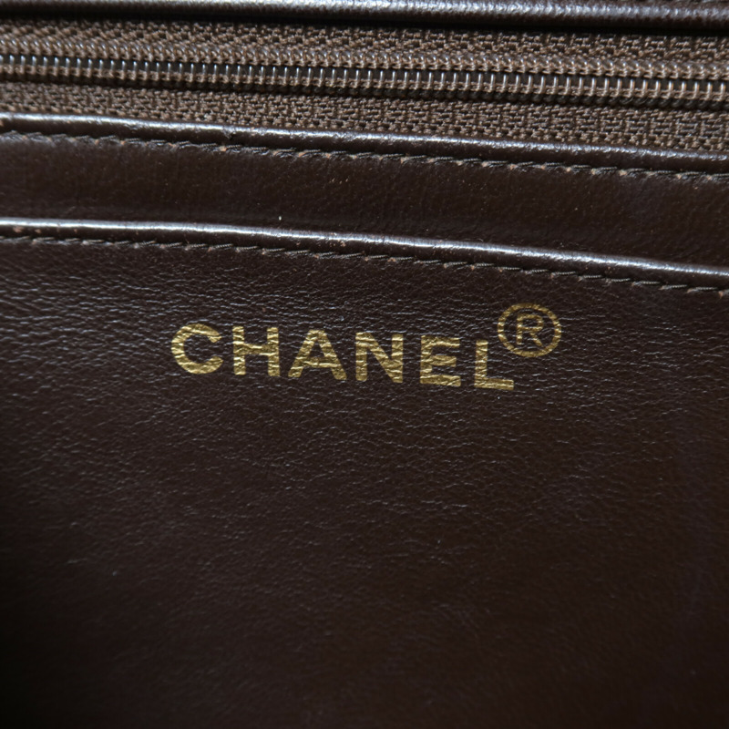 CHANEL 羊皮皮革Vintage Hand Bag金扣手挽袋-5