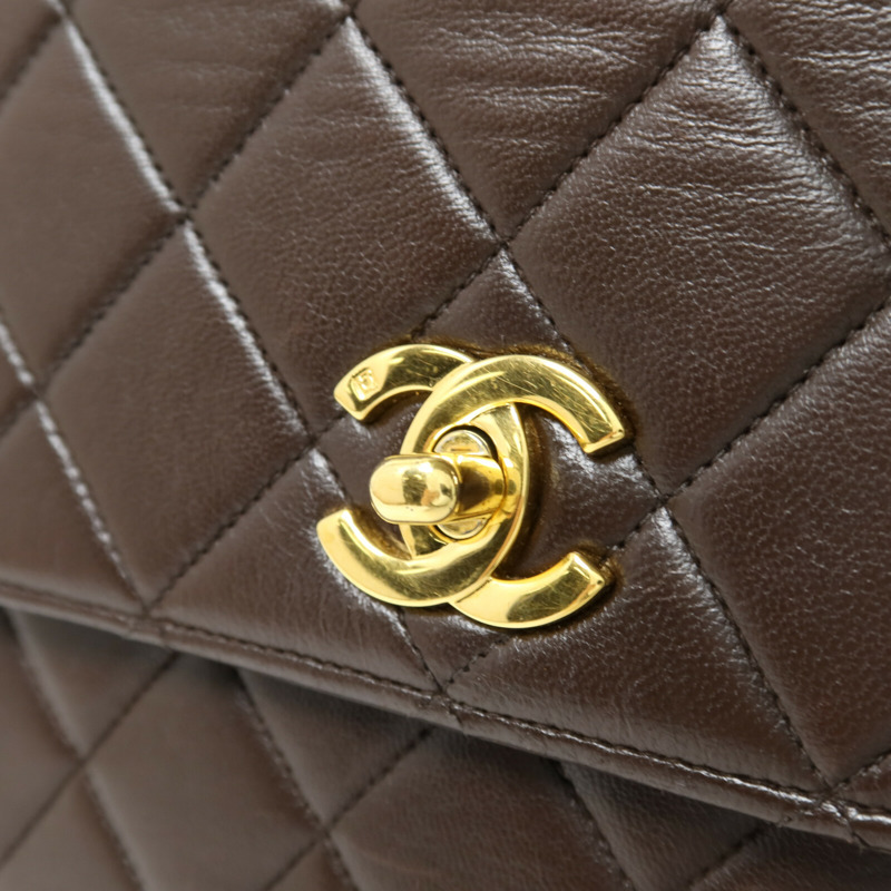 CHANEL 羊皮皮革Vintage Hand Bag金扣手挽袋-10