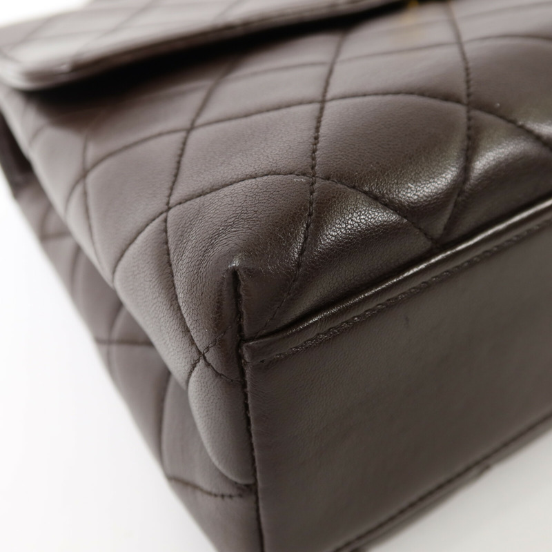 CHANEL 羊皮皮革Vintage Hand Bag金扣手挽袋-12