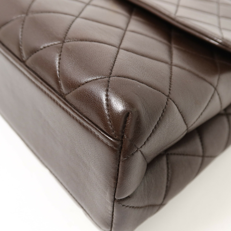 CHANEL 羊皮皮革Vintage Hand Bag金扣手挽袋-13