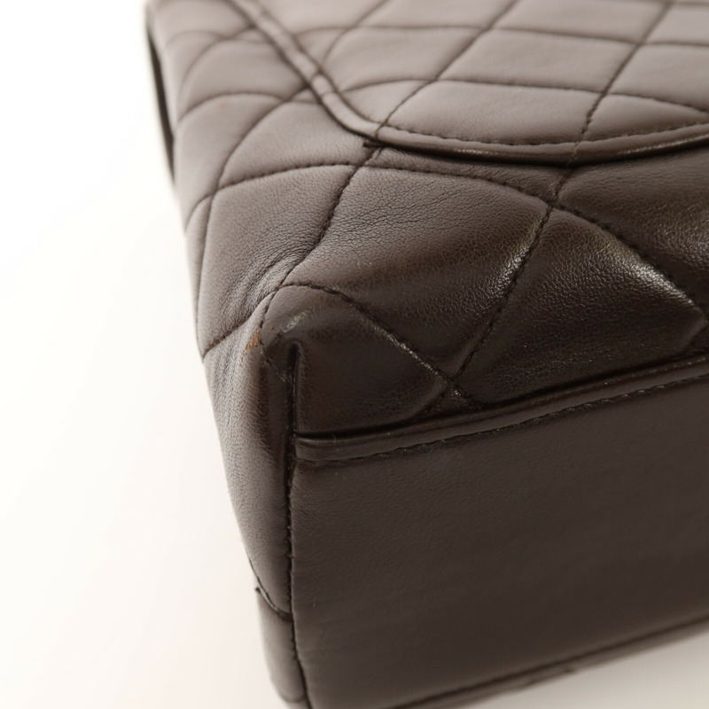 CHANEL 羊皮皮革Vintage Hand Bag金扣手挽袋-14