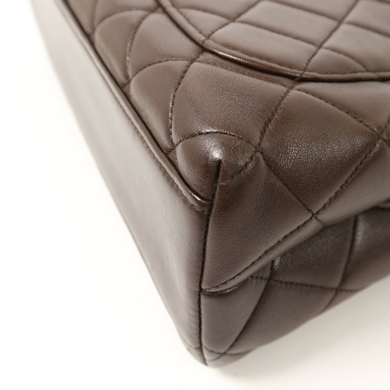 CHANEL 羊皮皮革Vintage Hand Bag金扣手挽袋-15