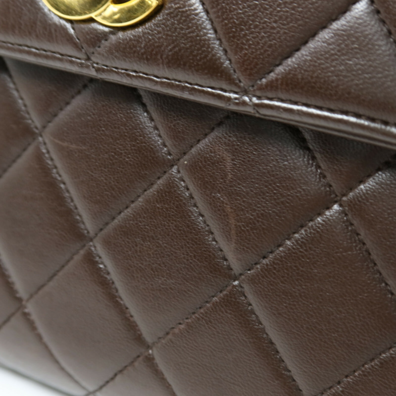 CHANEL 羊皮皮革Vintage Hand Bag金扣手挽袋-16