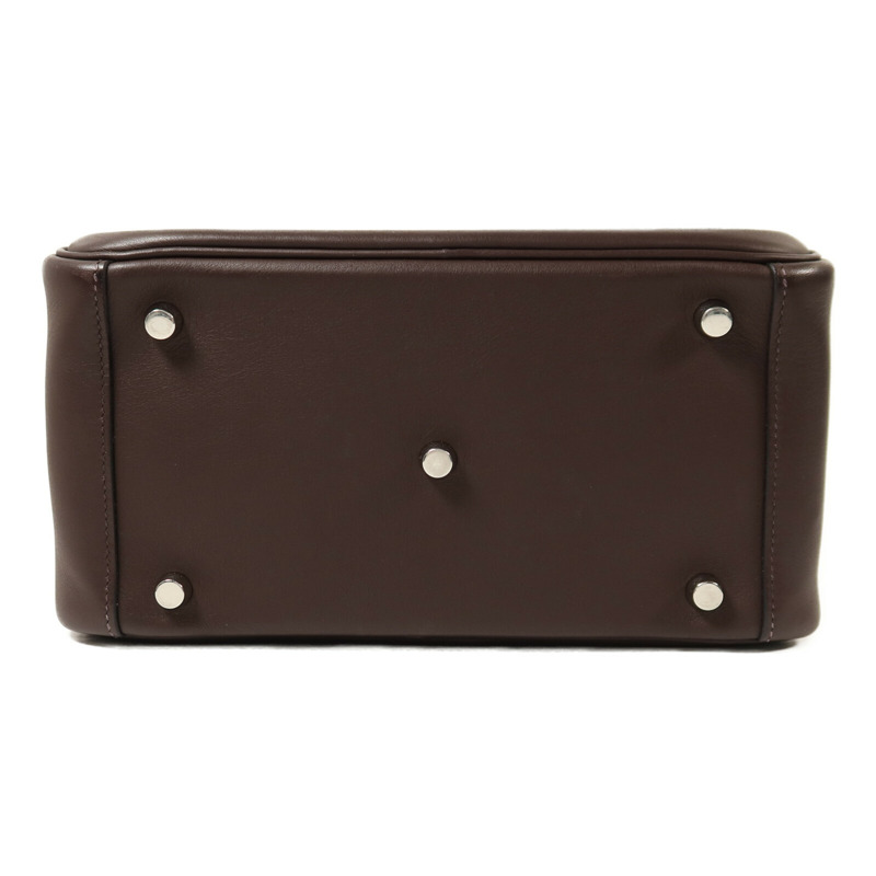 HERMES Swift皮革Lindy 26銀扣手挽肩背兩用袋Rouge Sellier/Bleu Saphir-3