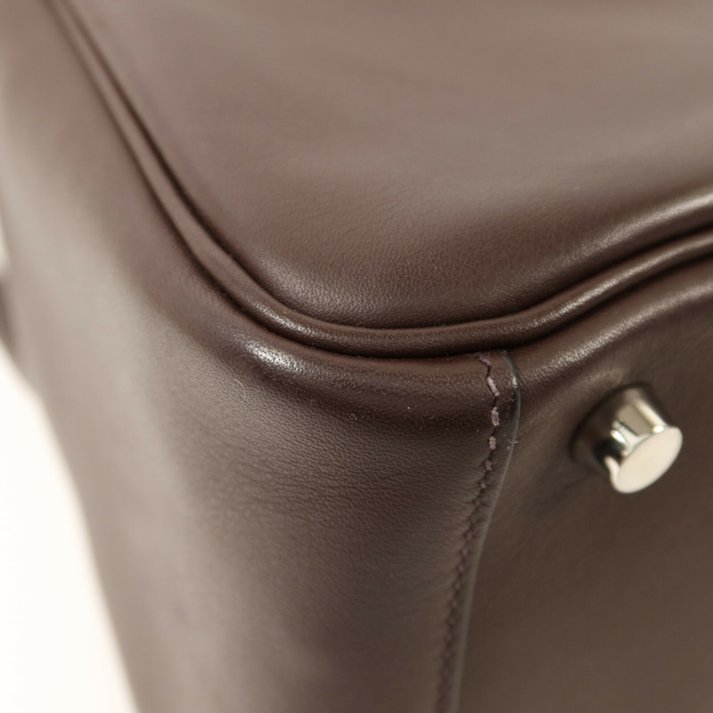 HERMES Swift皮革Lindy 26銀扣手挽肩背兩用袋Rouge Sellier/Bleu Saphir-12